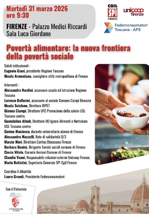 Povertà alimentare, a Firenze un convegno per affrontare una delle emergenze sociali più complesse
